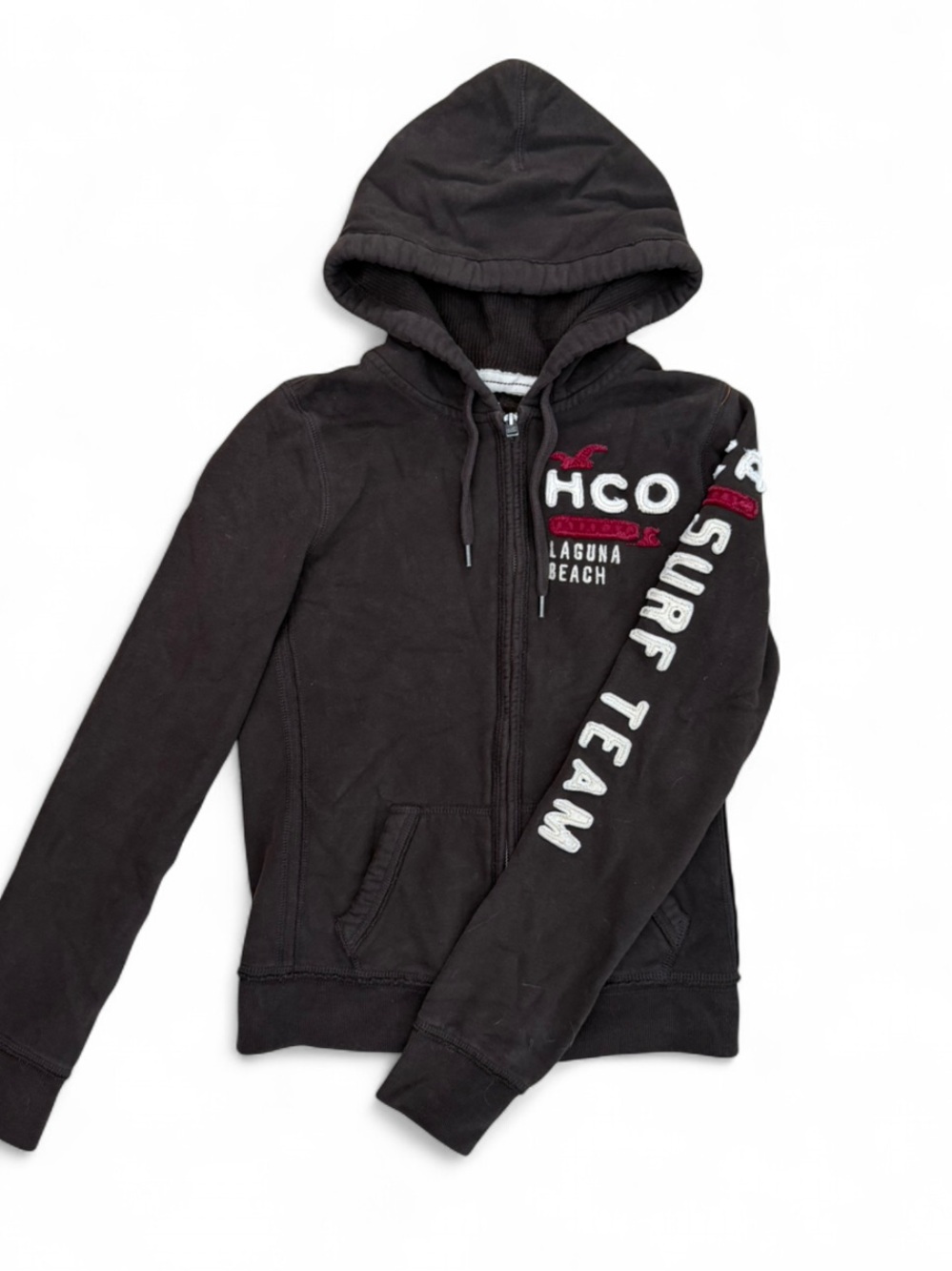 Hollister Surf Team Zip Up Hoodie Brown Sweatshirt
